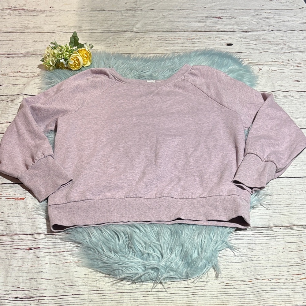 GAP Lavender Spacedye Pullover Top sz L
